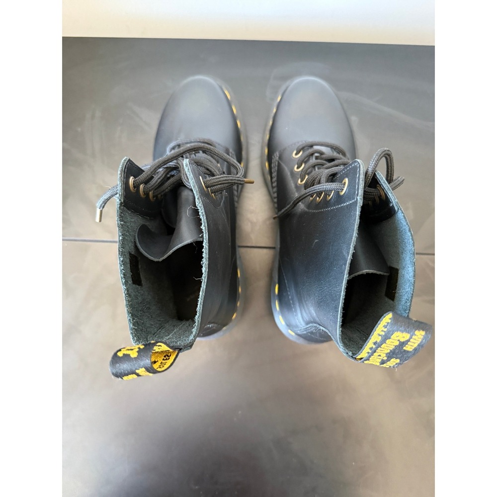 Dr. Martens Clemency Black Leather 8-Eye Lace Up Block Heel Boots US9 EU41 - Picture 13 of 13
